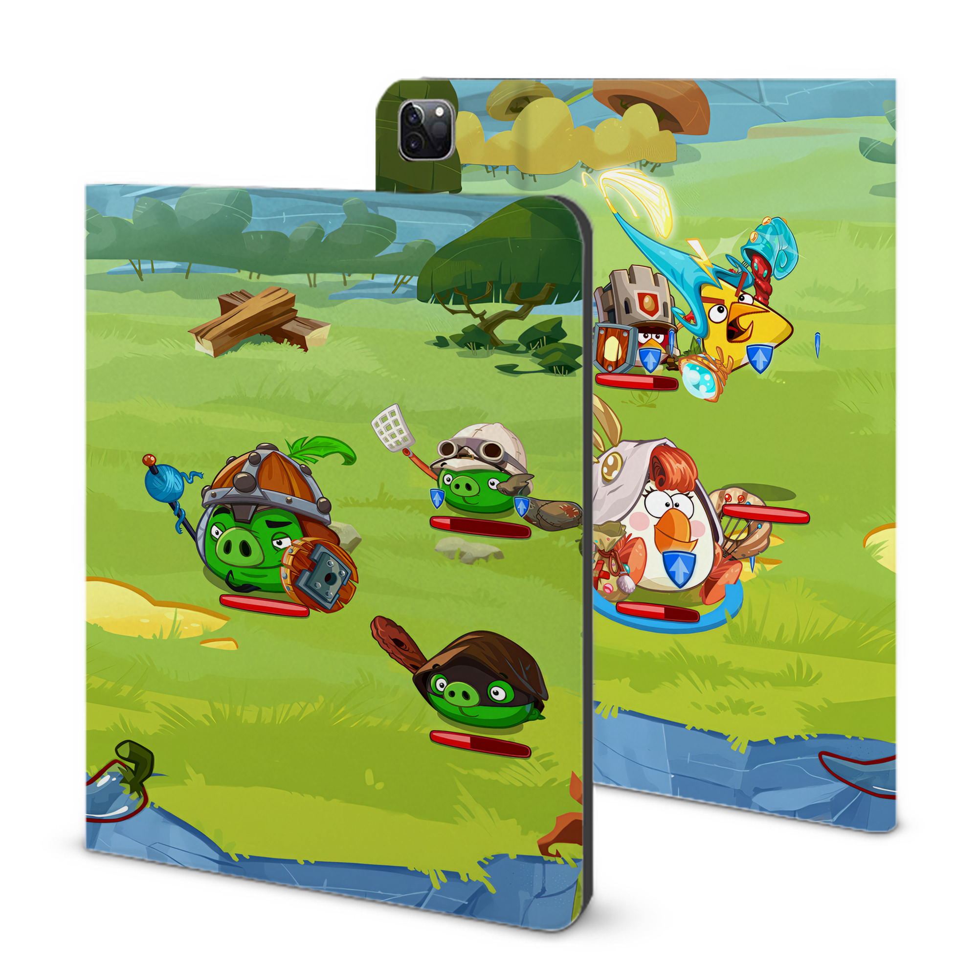 （画像用） Angry Birds アングリーバード IPad ケース ブック型 PUレザー TPU 耐衝撃 軽量 薄型 ペン収納なし 全面保護 IPad 各モデル対応
